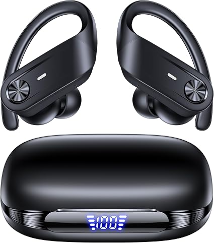 Hybrid Active Noise Cancelling Wireless Ear Buds 80 Hrs Playtime Hi-Res Stereo Quality Bluetooth Earbuds with Transparency Mode Headphones Bluetooth Earhooks ANC Earphones for Work Sports Travel